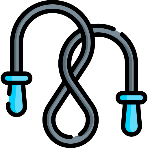 a blue and gray jump rope like the figure 8