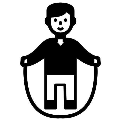 man with black hair jumping rope