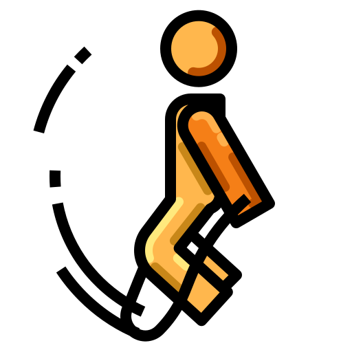 side view of a person jumping rope